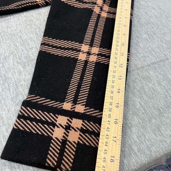 Anne Klein Black and Tan Plaid Coat - Picture 7 of 8